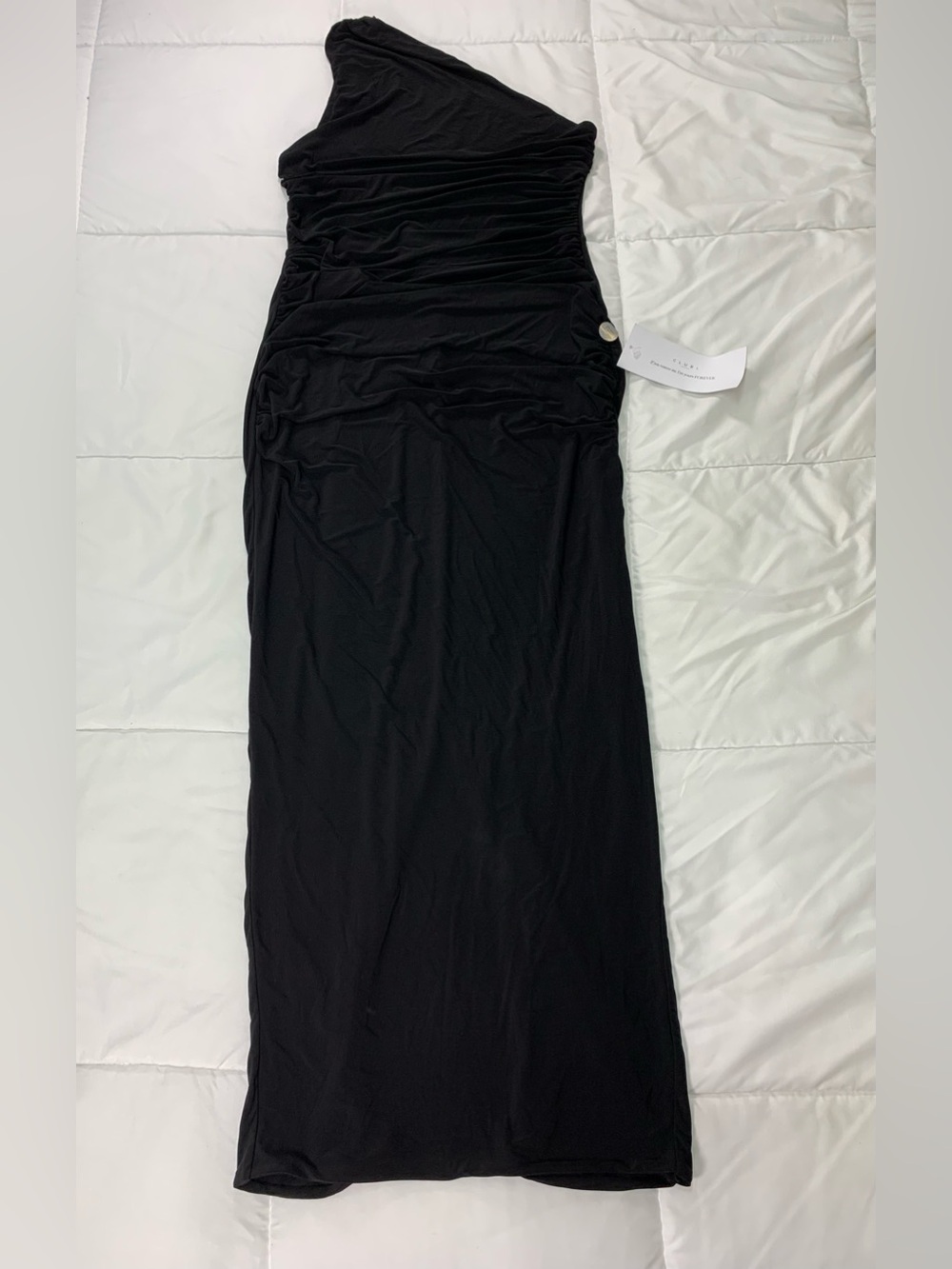 New Club L London One-Shoulder Gathered Maxi Dress size 12